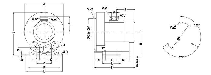 Габаритные размеры (чертеж) VARP Alpha 145x110 1F